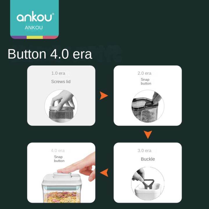 Push Button Plastic Airtight Canister Kitchen Storage Bottles Jar