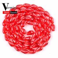 8x11mm Red Faceted Teardrop Austrian Crystal Pendant Beads For Needlework Jewelry Making Diy Earring 60pcs/lot