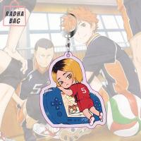 SFHDHETRR คุณภาพสูง น่ารัก การ์ตูน พวงกุญแจอะคริลิค พวงกุญแจ อะนิเมะ Haikyuu ไฮคิว คีย์เชียน วอลเลย์บอลชาย พวงกุญแจ พวงกุญแจ