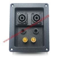 1pcs 282 6 Hole Audio Speaker Junction Box XLR Socket Connector Red Black Wiring Terminal Audio Accessoric Cable Clamp