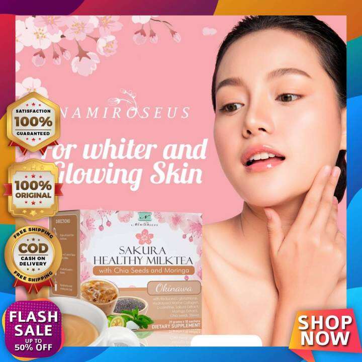 Original Namiroseus Sakura Healthy Milktea Okinawa With Chia Seeds