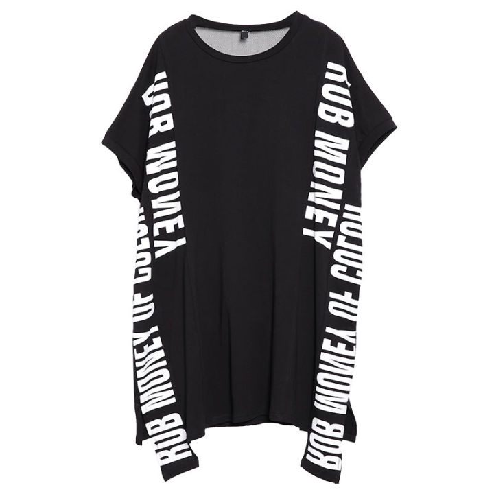 xitao-dress-letter-irregular-loose-t-shirt-dress