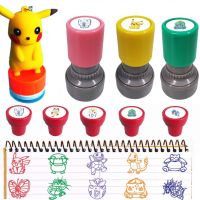 【CW】 Action Figure Model Toy Pokemon Psyduck Squirtle Series Cute Cartoon Reward Stamp Inkpad Avatar Gift for Children