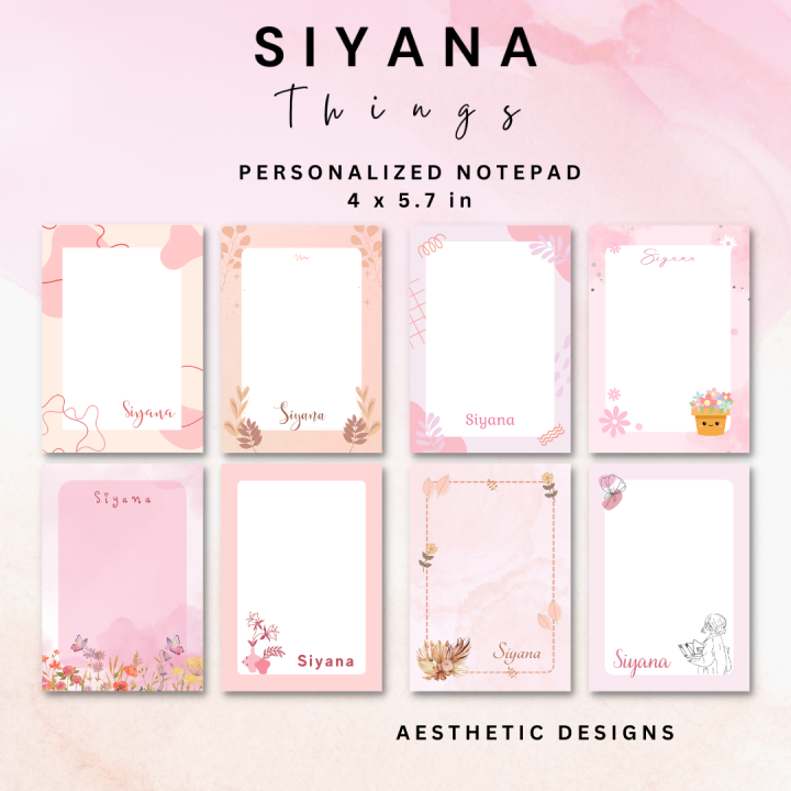 SIYANA THINGS Personalized Notepad Aesthetic Memo Pad Minimalist