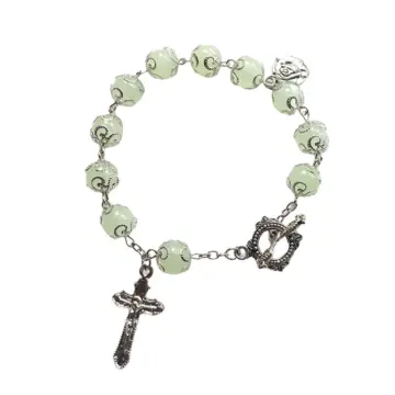 Hand Rosary Bracelet – Catholic Rosaries – Pink Jerusalem Beads