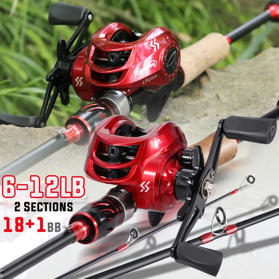 Sougayilang Casting Fishing Full Kit 1.8M 2 Section Baitcasting