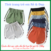 Quần đùi coton sọc viền cho bé trai bé gái 6-18kg