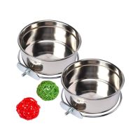 Stainless Steel Bird Feeder Set Parrot Feeding Dish Cups Food Water Bowls Bird Food Holder for Cages Small Animals Feeding Coop