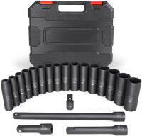 20PCS 1/2-I-nch Drive Metric Deep Cr-V Impact Socket Set (Neutral Brand )