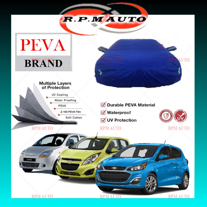 Chevrolet Spark 2009-2019 High Quality Protection Car Cover Waterproof  Sun-proof apple Blue Selimut Kereta penutup Cover