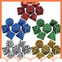 COVETX D4 D6 D8 D10 7-Die สำหรับ TRPG DND ชุดลูกเต๋า อุปกรณ์เสริมเกม สีรุ้ง กลิตเตอร์