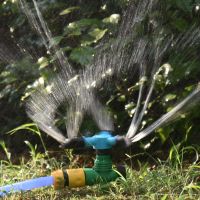 360 Degree Rotating Sprinklers Nozzles With 1/2 39; 39; Thread Plastic Spike Garden Lawn Farm Irrigation Watering Sprinklers