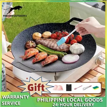 Korean Portable Camping Barbecue Plate Medical Stone Non - Stick Smokeless  Baking Plates Induction Cooker Gas Grill Pan