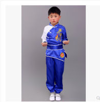 【cw】 Childrens Performance Clothing Long Sleeve Martial Arts Exercise Clothing Boys and Girls Martial Arts Wear Tai Ji Suit Childrens Performance Kung Fu