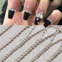 25ซมเสน่ห์เล็บโซ่เงิน Rhinestones Accesorios ชิ้นส่วนโลหะเล็บไข่มุกสำหรับเล็บโซ่จำนวนมากสามารถตัดเสน่ห์ DIY