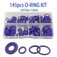 145pcs Purple Rubber O Ring Sealing Gasket Washers Set Repair Tools for Plumbing Car Air Conditioning Gas Seal Connections HNBR