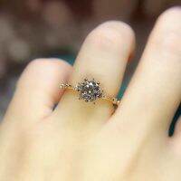 Crackling Moissanite แหวนพลอยสำหรับผู้หญิงเครื่องประดับแหวนหมั้นสำหรับงานแต่งงานจริง925เงิน Rose G Old P Lated ของขวัญวันเกิด