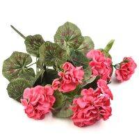 【LZ】❆¤  36cm artificial gerânio vermelho rosa flores planta plantas artificiais flor artificial para o jardim do casamento casa decoração de natal