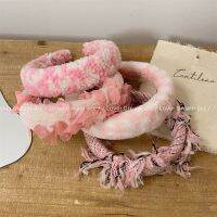 [COD] New pink plush fabric thick picture headband fresh sweet cute all-match headdress hair