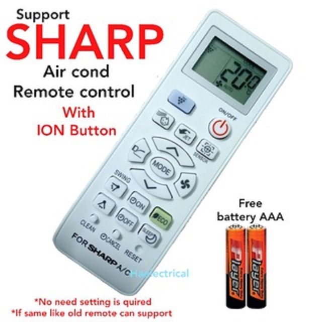 Sharp Air Cond Remote Control With Ion Button | Lazada