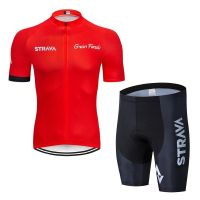 ชุดเสื้อเจอร์ซีย์นักปั่น STRAVA สีแดงแห้งเร็วระบายได้ดี,ชุดจักรยานเสือหมอบ MTB เสื้อแข่งแบบดาวน์ฮิลล์ใหม่จักรยานเสือภูเขาเสื้อเจอร์ซีย์นักปั่นเสื้อรถจักรยานยนต์เสื้อกีฬาวิบากชุดปั่นจักรยานกลางแจ้งแขนยาวเสื้อเจอร์ซีย์/กางเกง/ชุด