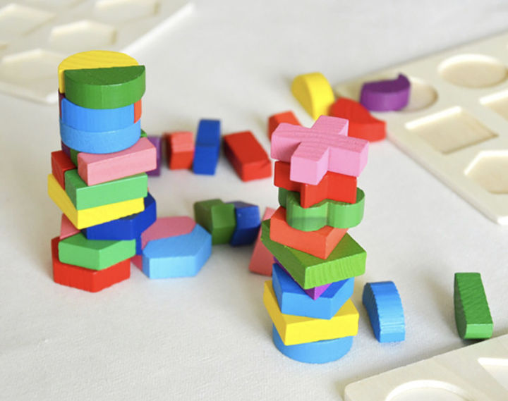 บล็อคไม้-ของเล่นเสริมพัฒนาการเด็ก-2-3-ขวบ-ตัวต่อไม้-ของเล่นเด็ก-ของเล่นเสริมพัฒนาการเด็ก-บล็อกไม้รูปทรงเรขาคณิต-wooden-toys