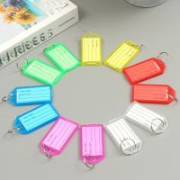 【CC】♝℗☬  46pcs Keychain ID Label Tags Card Holders Car Name Number Plastic Keyring Men Chain Business Credit Holder