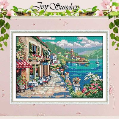 【CC】 Seaside Scenery Counted 11CT 14CT Printed Set Wholesale Cross-stitch Embroidery Needlework