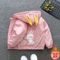 [COD] Childrens girls hooded plus velvet thickened spring autumn and winter 2023 new Korean version of foreign style childrens middle big trendy