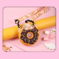 Donut Children Water Bottle Doughnut Portable Kettle with Straw Water Cups Bottles Kindergarten Kids Drinkware