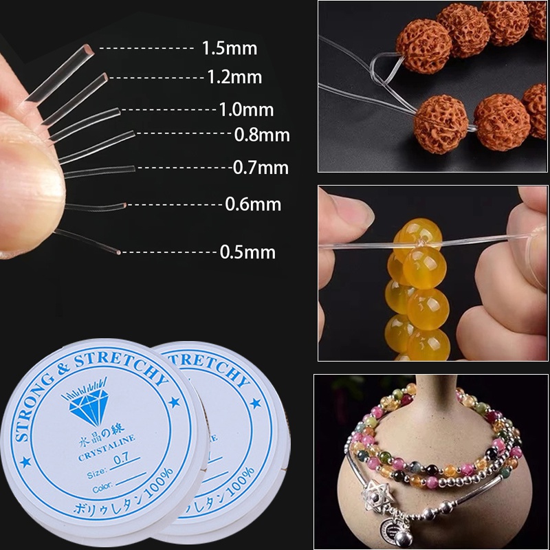 Beading Elastic Wire Jewelry Bracelet Making 0.8mm Strong Stretchy 10Pcs Set 