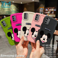 YIMEA เคสโทรศัพท์การ์ตูนน่ารักมิกกี้สำหรับ Samsung Galaxy,A03S A03 A20S A04 A04E A04S A11 A12 A13 A14 A34 A02S A30S A21S A33 A51 A22 A23 A31 A32แฟชั่นซิลิโคนนิ่มขอบหยักฝาครอบโทรศัพท์กันกระแทก