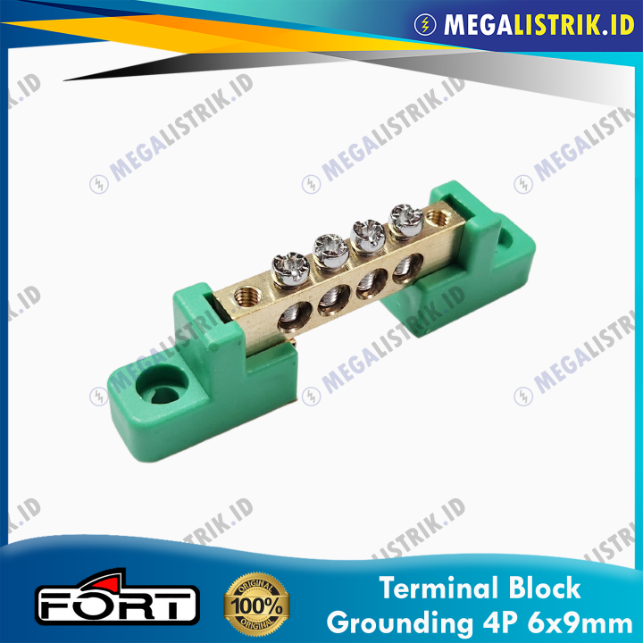 TERMINAL BLOCK GROUNDING 4P 6X9 MM / TERMINAL BLOK KABEL LISTRIK GROUND
