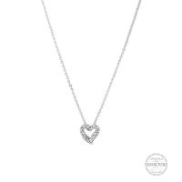 WEST ISLAND LONDON สร้อยคอ จี้ห้อยคอ WN RH28-WI8111211 Heart Necklace - Rhrodium Plating - Nickel Free - Surgical Grade - IGPU20-1