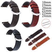 Calf Leather Watch Band 18mm 19mm 20mm 21mm 22mm 24mm Watch Strap Stitching Genuine Leather Watchband Retro Wrist Band with Pins Straps