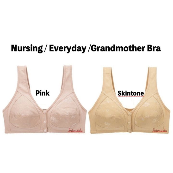 COD】 Maternity Bra Nursing Elderly Grandma with Slot for Pads Thick Cotton  Everyday