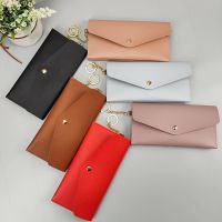 Womens Wallet Snap Button Design Ladies Clutch Bag Multi-Card Fashion Mobile Phone Bag Pure Color Girls Coin Purse Wallets