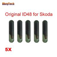 【❖New Hot❖】 haokao5 Okeytech 5ชิ้น/ล็อต Id48สำหรับ Skoda กุญแจรถชิปส่งผ่านสัญญาณสามารถปลดล็อก A4หลอดแก้ว48ชิป Tp24 Id48สำหรับ Skoda