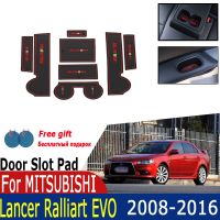 Door Groove Mats For Mitsubishi Lancer X Ralliart EVO Galant Fortis EX Anti-Slip Ruer Cup Cushion Essories Mats For Phone