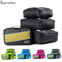Soperwillton Packing Cubes Nylon Travel Organizer Bag Breathable Mesh Duffle Bag Men Women Travel Luggage Organizer Set