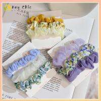 CHIC 3pcs อีลาสติก ผ้าชีฟองเส้นด้าย scrunchies ที่มัดผม แฟชั่นสำหรับผู้หญิง เชือกมัดผม ฤดูร้อนฤดูร้อนฤดูร้อน อุปกรณ์เสริมผม ยางรัดผม สำหรับผู้หญิง