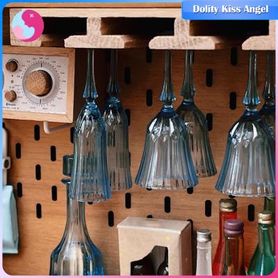 Dolity ตุ๊กตาแก้วไวน์ชั้นแขวนผู้ถือถ้วยไม้สำหรับเครื่องประดับห้องครัว