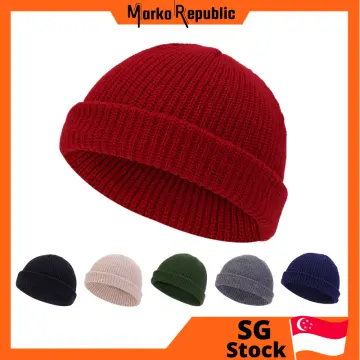 Korean Version Retro Solid Color Street Melon Hat Mens Personality Beanie  Flanged Landlord Hat, Save Clearance Deals