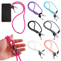 HAOJIAO 7 Colors Office Supplies Mobile Phone ID Card Holder Hanging Rope Neck Strap Clip Bling Crystal Lanyard