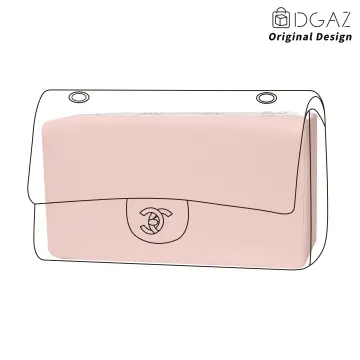 DGAZ Purse Organizer Insert for Chanel CF Bags,Silk Bag Organizer,Luxury Handbag & Tote Shaper (Fuchsia,Medium 25)