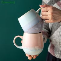 hotx【DT】 Pot Belly Mug Cup Personality Colorful Kiln Change Couple Cups