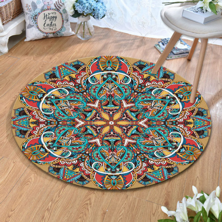 Cùng với các màu sắc pastel và họa tiết đặc trưng, thảm tròn này sẽ làm nổi bật không gian của bạn với một điểm nhấn độc đáo.
