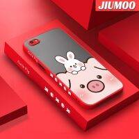 JIUMOO เคสสำหรับ OPPO A77 F3 F3 Plus,เคสลายการ์ตูนน่ารักลายหมูกระต่ายลูกหมูดีไซน์ใหม่ขอบสี่เหลี่ยมฝ้าเคสมือถือกันกระแทกแข็งปลอกซิลิโคนเคสป้องกันเลนส์กล้องคลุมทั้งหมด