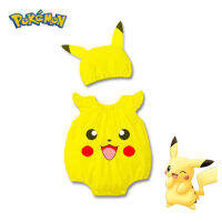 Pokemon คอสเพลย์เครื่องแต่งกาย Pikachu ผ้าฝ้าย Romper เด็กทารกเสื้อผ้าฤดูร้อนเด็กเด็กวัยหัดเดินแขนกุด Jumpsuit กับหมวกคริสต์มาส Gift