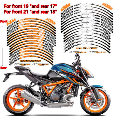 สติกเกอร์ล้อรถจักรยานยนต์ KTM 17นิ้ว18นิ้ว19นิ้ว21นิ้วรูปลอกไวนิลกันน้ำสำหรับ KTM 1290ติดจักรยานอุปกรณ์ดัดแปลง